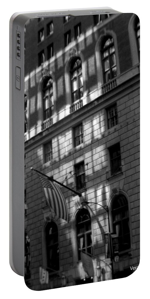 Black And White Photography Portable Battery Charger featuring the photograph Chicago My Favorite City by Verana Stark
