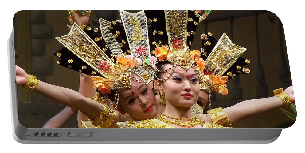 Dancers Portable Battery Charger featuring the photograph Chinese Dancers Perform Thousand Hands Guan Yin by Lingfai Leung