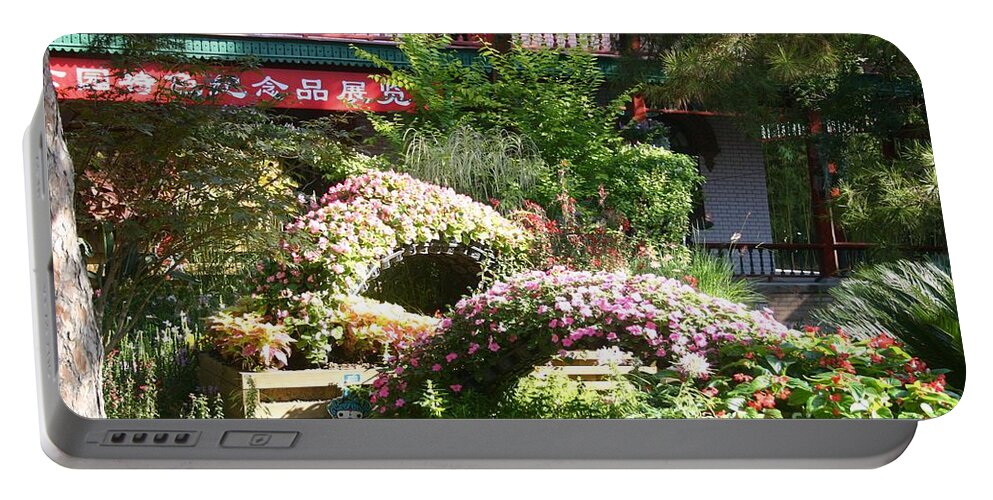 Chinese Garden Portable Battery Charger featuring the photograph Chinese Garden by Barbie Corbett-Newmin