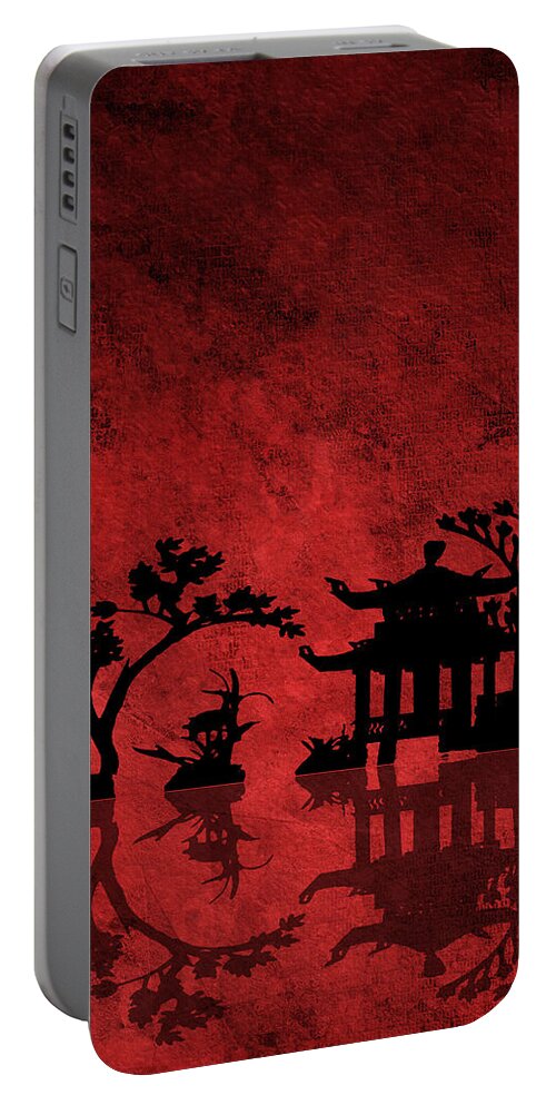 Asia Portable Battery Charger featuring the digital art Chinese Red by Bruce Rolff
