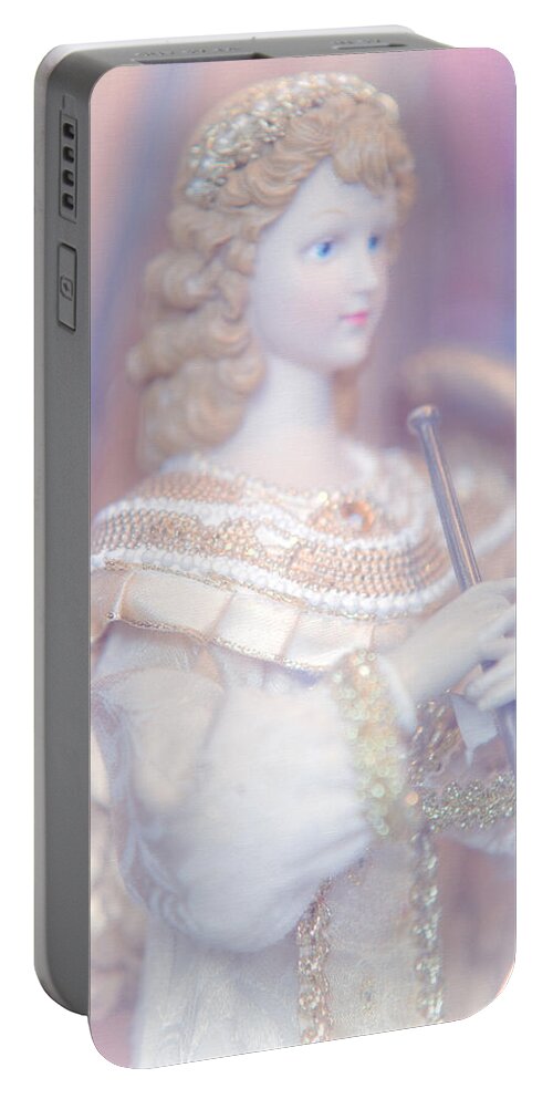 Merry Christmas Portable Battery Charger featuring the photograph Christmas Angel by Jenny Rainbow