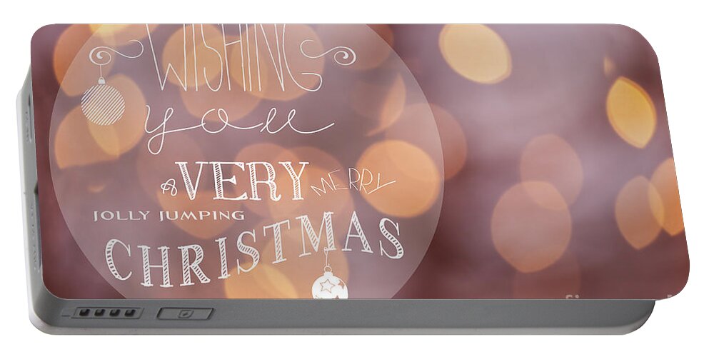 Text Portable Battery Charger featuring the photograph Christmas greeting card by Sophie McAulay