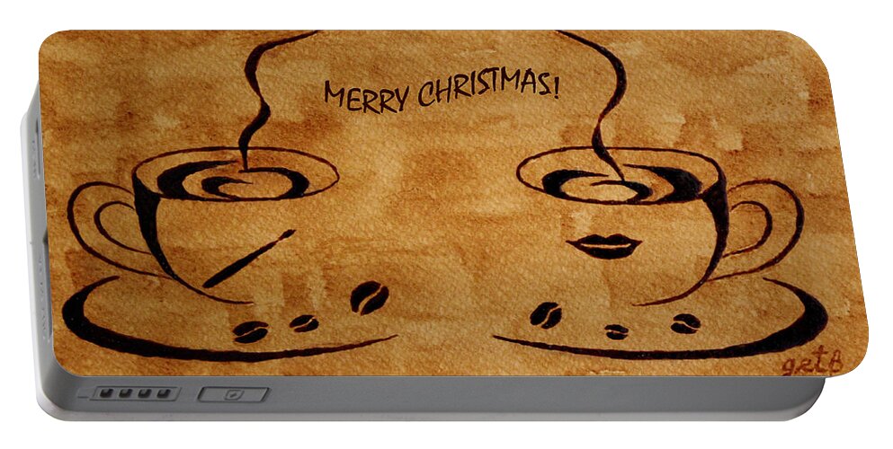Christmas Greeting Card Portable Battery Charger featuring the painting Christmas Greeting by Georgeta Blanaru
