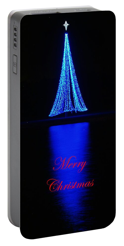 Christmas Card Portable Battery Charger featuring the photograph Christmas in Blue by Bob Johnson