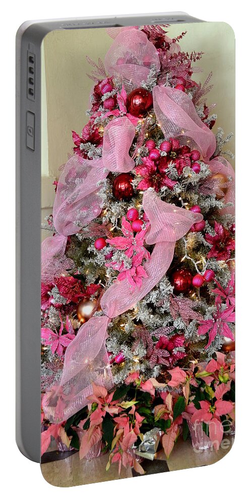 Christmas Portable Battery Charger featuring the photograph Christmas Pink by Mary Deal