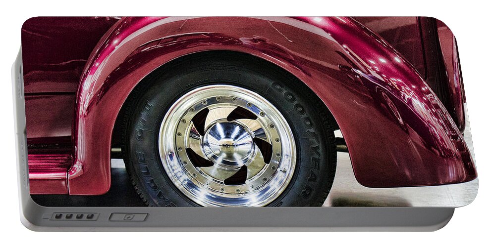 Wheel Portable Battery Charger featuring the photograph Chrome Wheel by Ron Roberts
