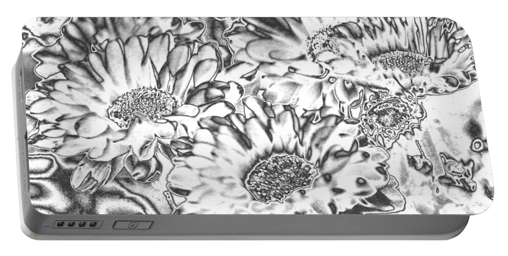 Beautiful Portable Battery Charger featuring the photograph Chromed Flowers by Belinda Lee