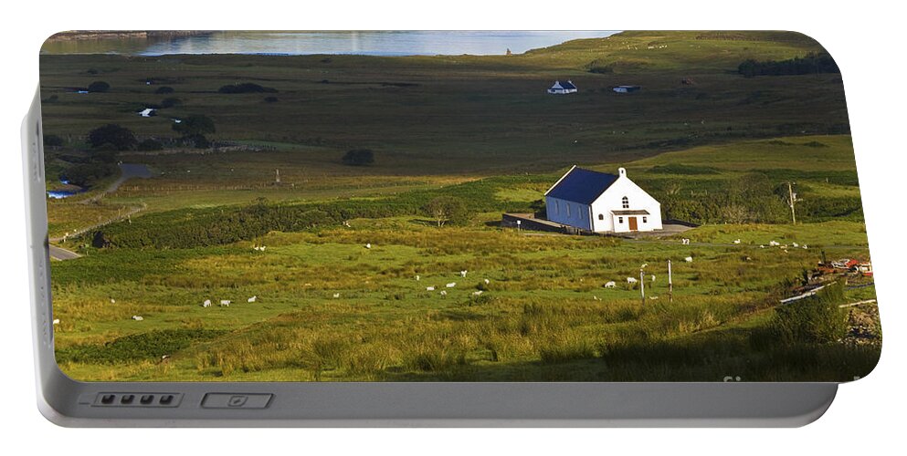 White Portable Battery Charger featuring the photograph Church in the Glen by Diane Macdonald