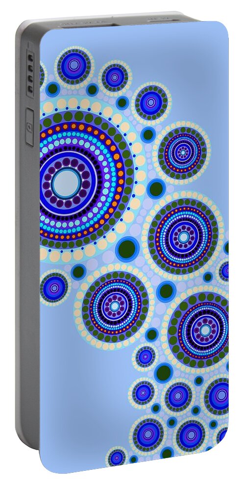 Art Portable Battery Charger featuring the painting Circle Motif 117 by John Metcalf