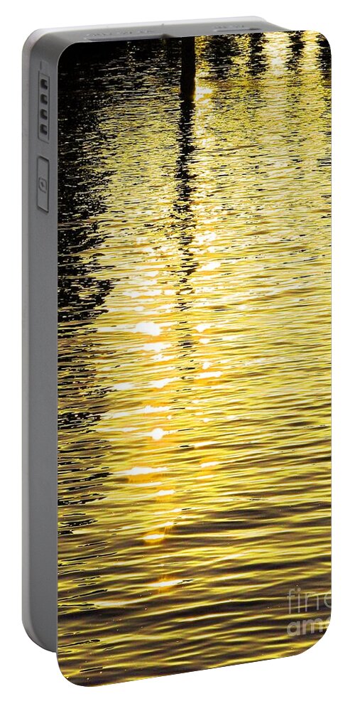 Abstract Portable Battery Charger featuring the photograph Citrine Ripples by Chris Anderson