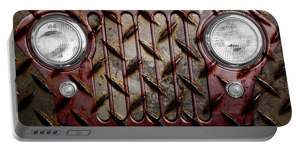 Jeep Portable Battery Charger featuring the photograph Civilian Jeep- Maroon by Luke Moore