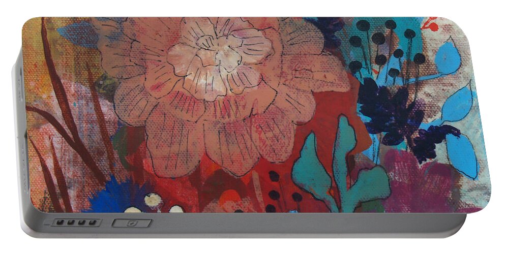 Floral Portable Battery Charger featuring the painting Clarity by Robin Pedrero