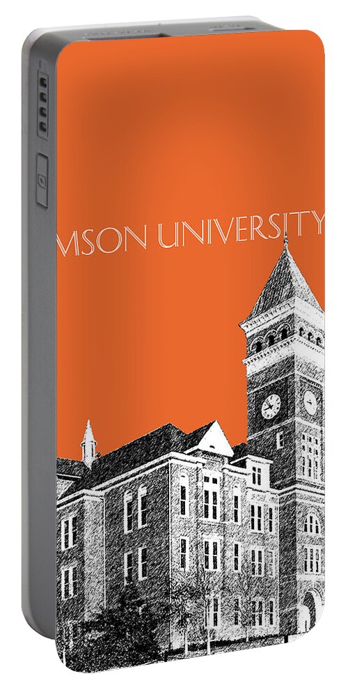 University Portable Battery Charger featuring the digital art Clemson University - Coral by DB Artist