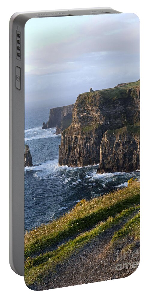 Ireland Digital Photography Portable Battery Charger featuring the digital art Cliffs of Moher at Dusk by Danielle Summa