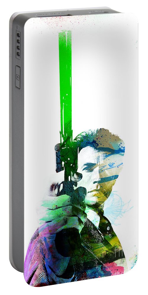 Clint Portable Battery Charger featuring the painting Clint Eastwood Dirty Harry by Jonas Luis