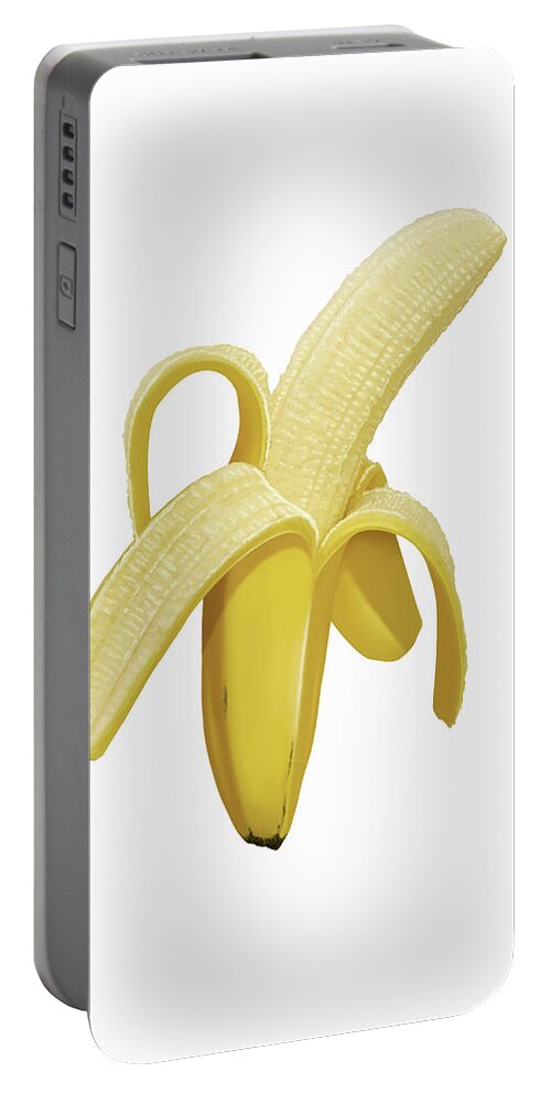 Banana Portable Battery Charger featuring the photograph Close Up Of Peeled Banana by Ikon Ikon Images