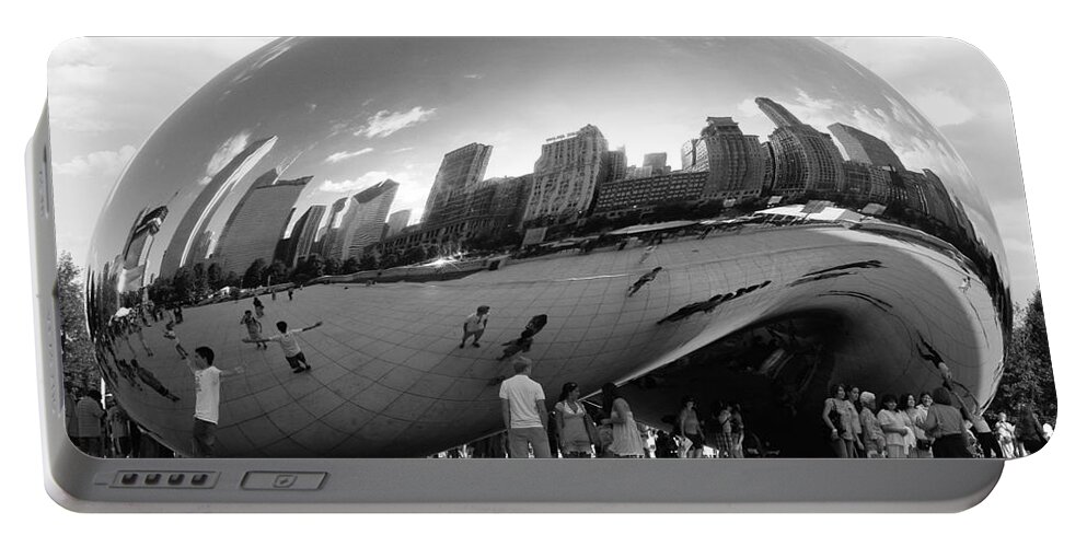 Cloud_gate_monument Portable Battery Charger featuring the photograph Cloud Gate Monument by Randi Grace Nilsberg