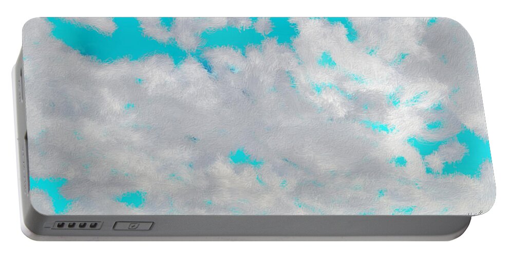 Clouds Portable Battery Charger featuring the painting Clouds over the Field of Flowers by Bruce Nutting