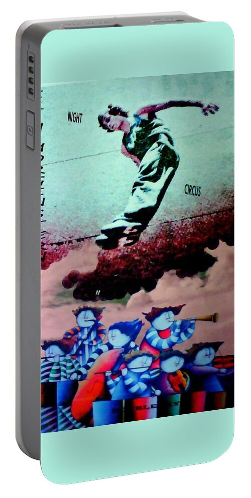 Musicians Portable Battery Charger featuring the digital art Clown Circus by Suzanne Berthier