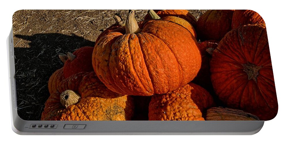 Fall Portable Battery Charger featuring the photograph Knarly Pumpkin by Michael Gordon