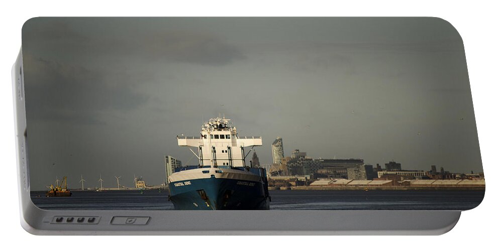 Cargo Ship Portable Battery Charger featuring the photograph Coastal Deniz by Spikey Mouse Photography
