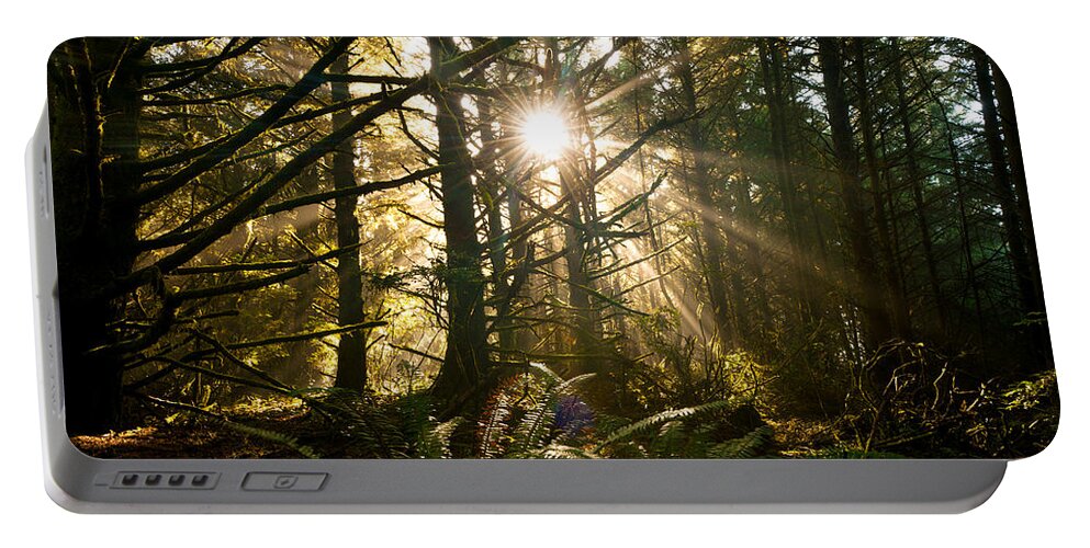 Oregon Portable Battery Charger featuring the photograph Coastal Forest by Andrew Kumler