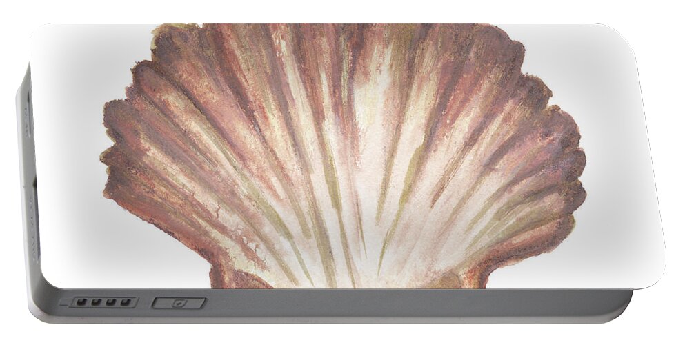 Coastal Portable Battery Charger featuring the digital art Coastal Icon Coral Vi by Elizabeth Medley