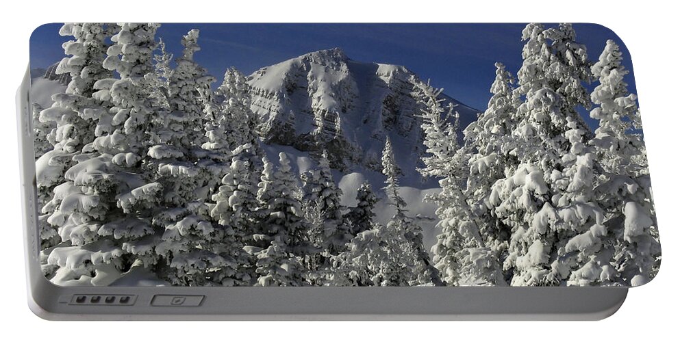 Cody Peak Portable Battery Charger featuring the photograph Cody Peak After a Snow by Raymond Salani III
