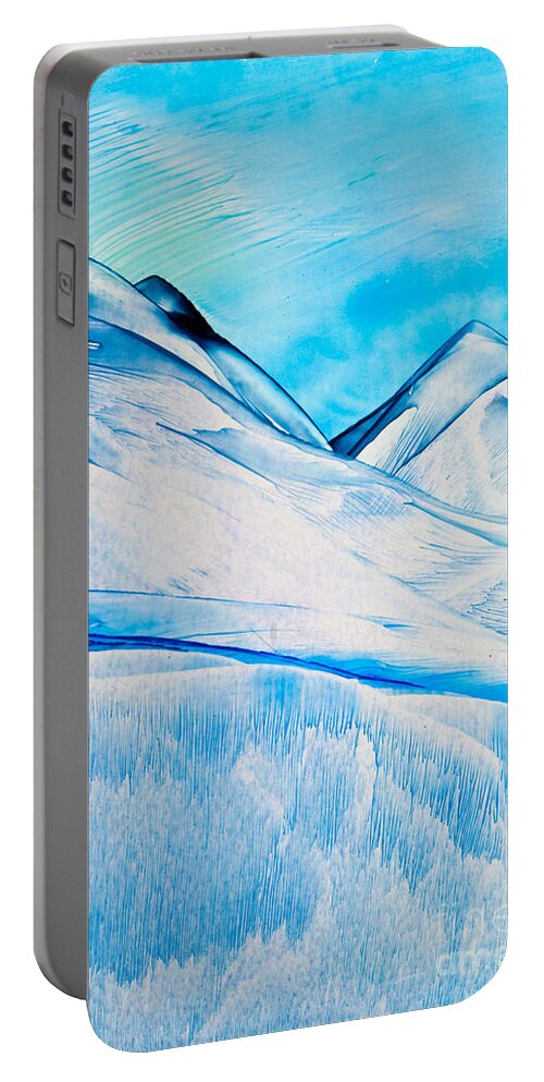  Landscape Portable Battery Charger featuring the painting Cold Mountain 2 wax painting by Simon Bratt