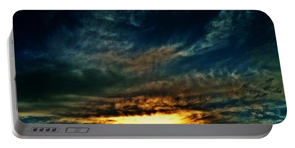 Sky Portable Battery Charger featuring the photograph Collapsing Sunset by Chris Dunn