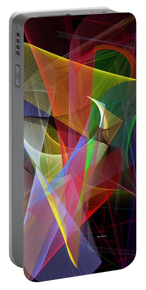 Abstract Portable Battery Charger featuring the digital art Color Symphony by Rafael Salazar