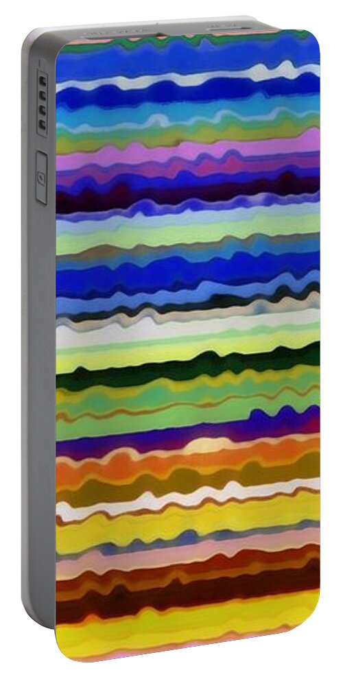 Textural Portable Battery Charger featuring the painting Color Waves No. 5 by Michelle Calkins