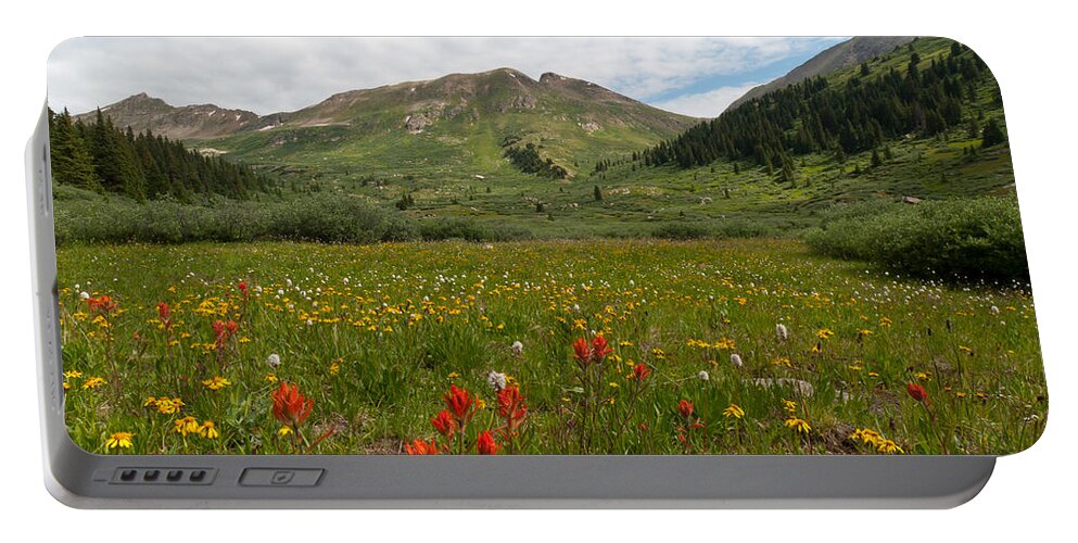Mountain Portable Battery Charger featuring the photograph Colorado Meadow and Mountain Landscape by Cascade Colors