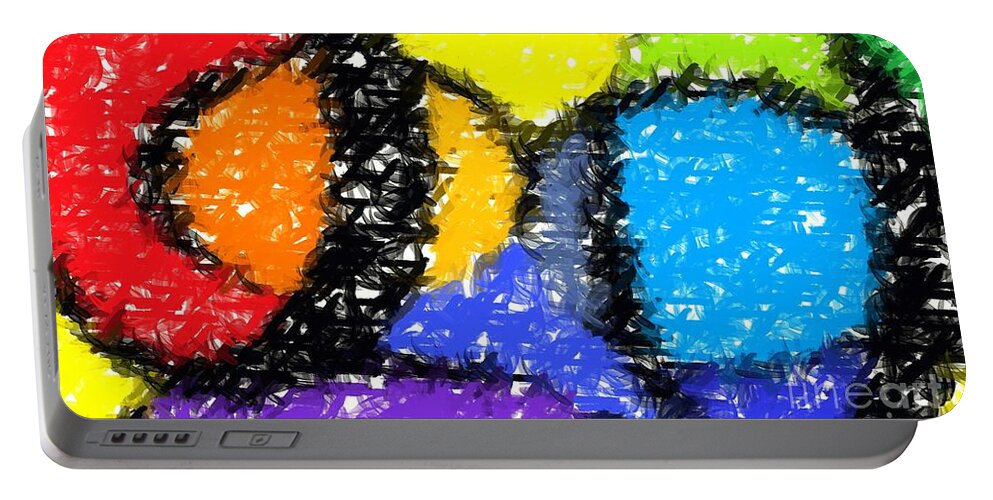 Abstract Portable Battery Charger featuring the digital art Colorful Abstract 3 by Chris Butler