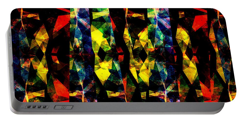 Colorful Portable Battery Charger featuring the digital art Colorful Abstract Collage by Phil Perkins