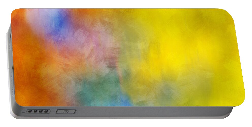Colorful Portable Battery Charger featuring the mixed media Colorful Abstract Painting by Christina Rollo