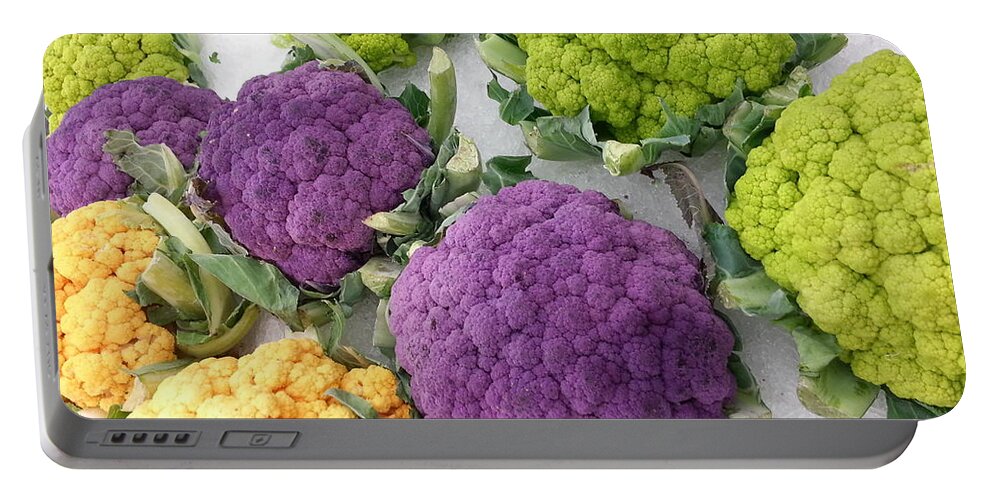 Purple Portable Battery Charger featuring the photograph Colorful Cauliflower by Caryl J Bohn