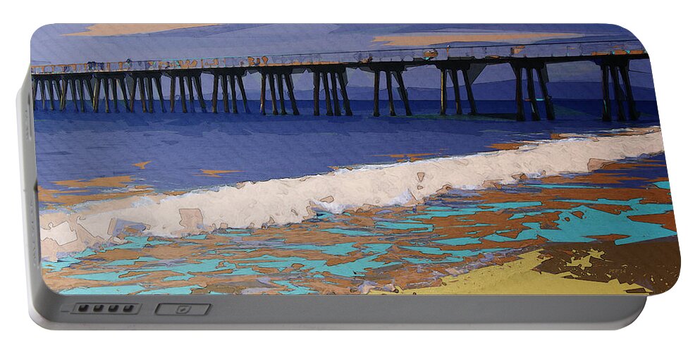 Coastal Portable Battery Charger featuring the digital art Colorful Coastal Configuration by Phil Perkins