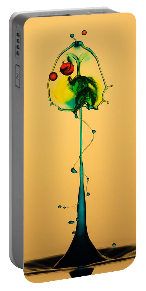 Water Portable Battery Charger featuring the photograph Colorful collision by Jaroslaw Blaminsky
