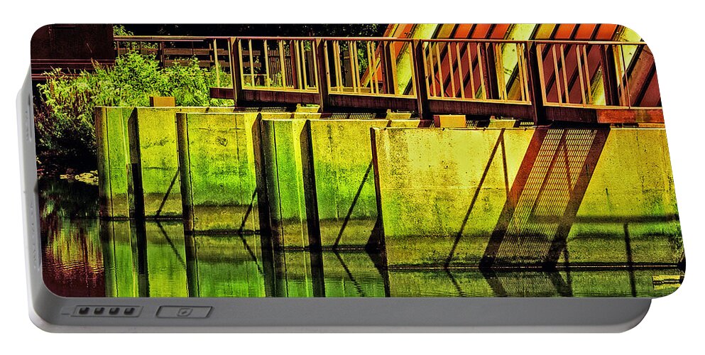 Colorful Portable Battery Charger featuring the photograph Colorful dam by Nick Biemans