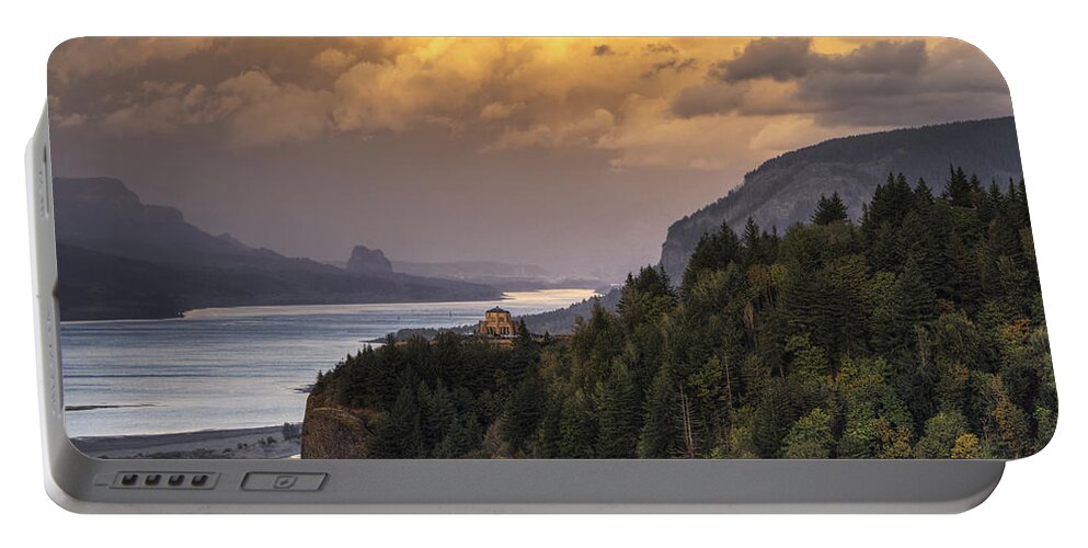 October Portable Battery Charger featuring the photograph Columbia River Gorge Vista by Mark Kiver