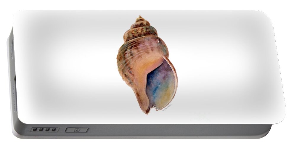 Conch Shell Painting Portable Battery Charger featuring the painting Common Whelk Shell by Amy Kirkpatrick