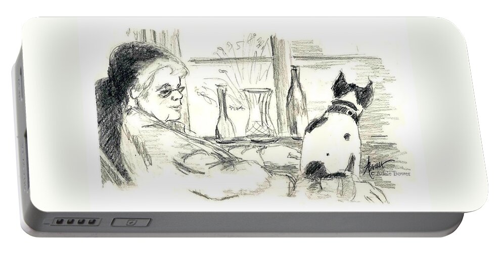 Dog Portable Battery Charger featuring the painting Companions by Adele Bower