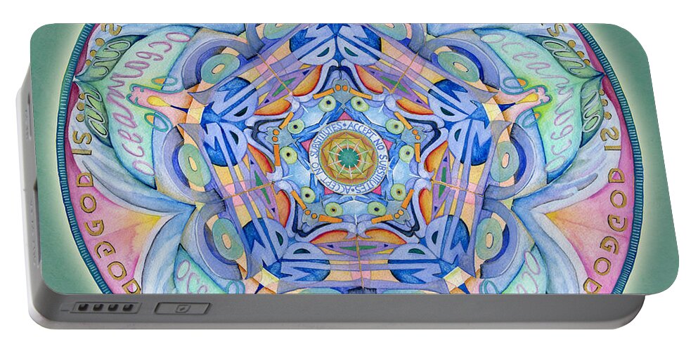 Mandala Art Portable Battery Charger featuring the painting Compassion Mandala by Jo Thomas Blaine