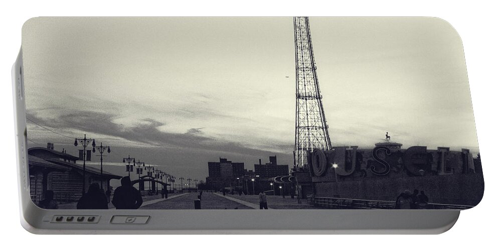 Coney Island Portable Battery Charger featuring the photograph Coney Island Dusk by Frank Winters