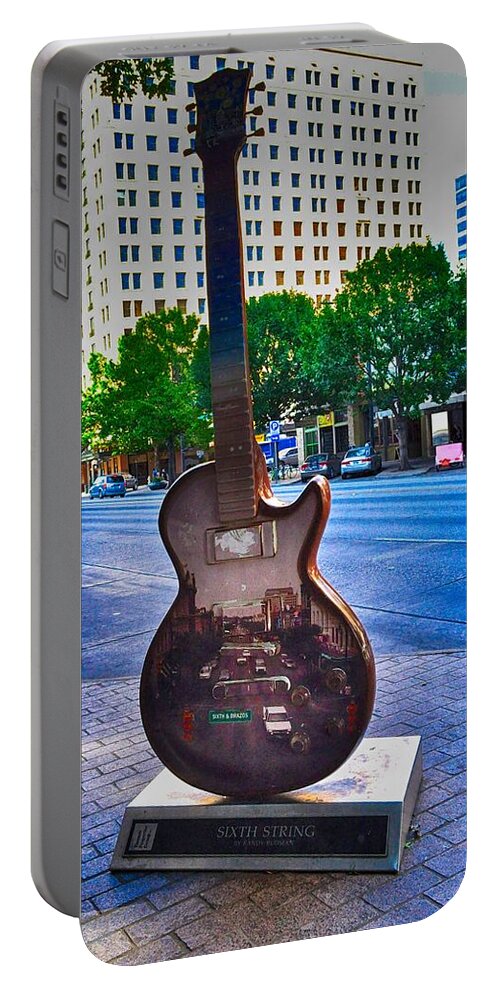 Austin Texas Street Photography Portable Battery Charger featuring the photograph Congress Avenue Sixth String by Kristina Deane