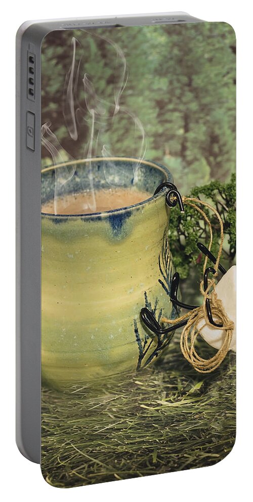 Hot Chocolate Portable Battery Charger featuring the photograph Conquering Mt Cocoa by Heather Applegate