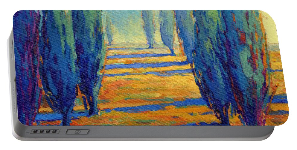 Trees Portable Battery Charger featuring the painting Contentment by Konnie Kim