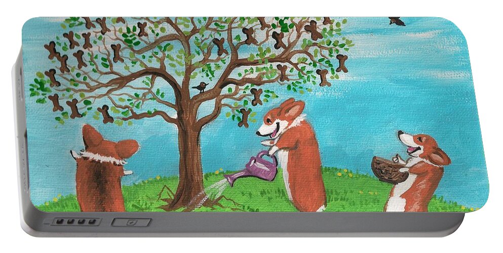 Painting Portable Battery Charger featuring the painting Cookie Tree by Margaryta Yermolayeva