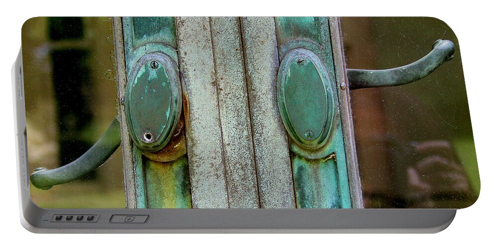Door Portable Battery Charger featuring the photograph Copper DoorKnobs by Karen Adams